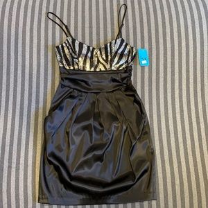 Josh & Jazz Black/Silver Sequin Cocktail Dress NWT